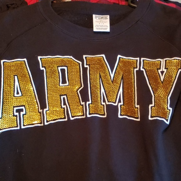 Sold**ARMY sequin sweatshirt - Picture 6 of 6